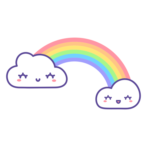 Cute clouds and rainbow 
