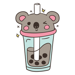 Koala boba tea cute PNG Design Transparent PNG