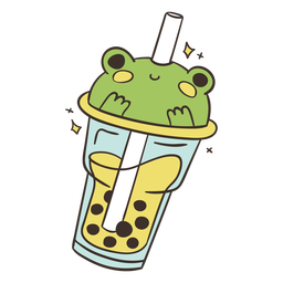 Frog boba tea cute