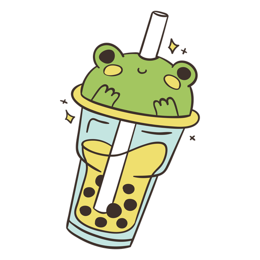 Frog boba tea cute PNG Design