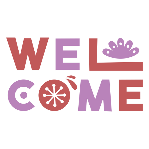 Welcome badge flat PNG Design