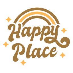 Happy place badge flat Transparent PNG