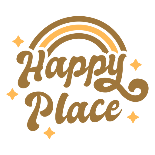 Happy place badge flat PNG Design