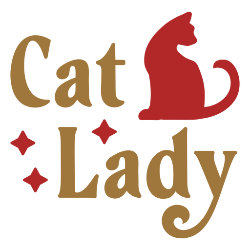 Cat lady badge PNG Design