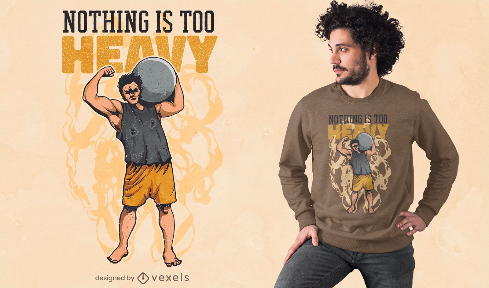 Weightlifting strongman quote t-shirt design