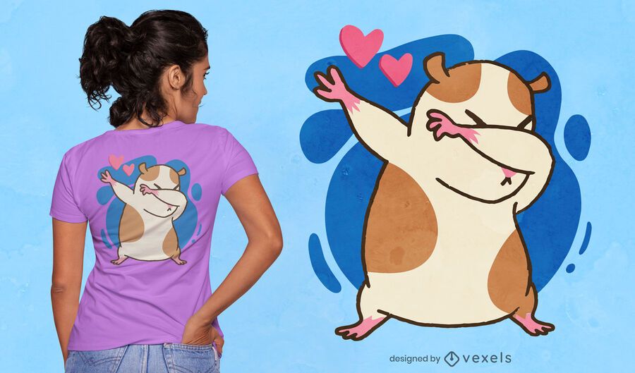 Hamster dabbing cartoon t-shirt design Hamster dabbing cartoon t-shirt design
