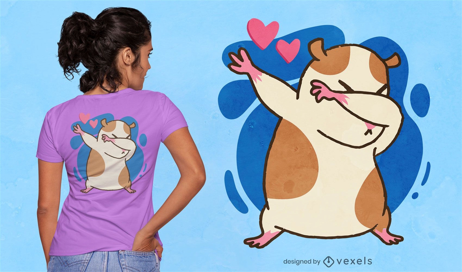 Hamster tupft Karikatur-T-Shirt Design
