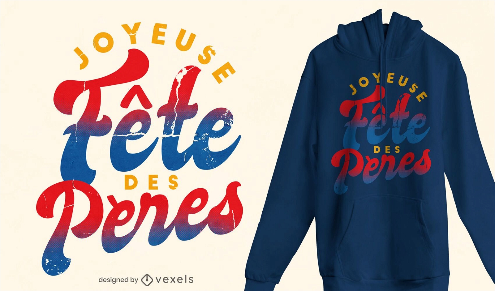 Design de t-shirt com as citações do dia dos pais na França