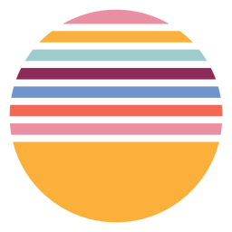 Retro sunset colorful shape Transparent PNG