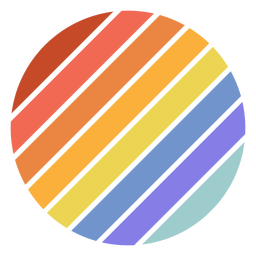 Linhas diagonais do círculo do pôr do sol retrô Transparent PNG