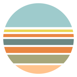 Retro sunset circle shape Transparent PNG
