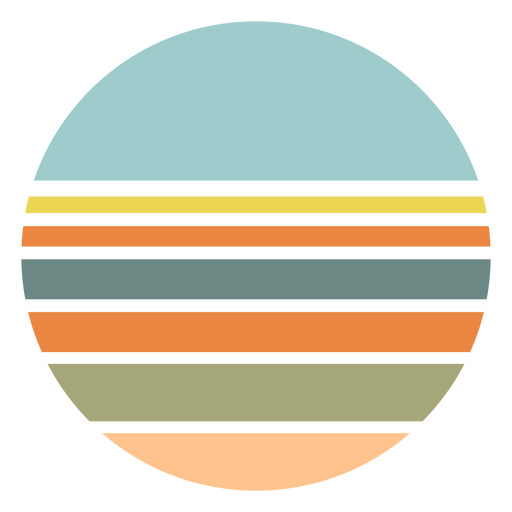 Retro sunset circle shape PNG Design