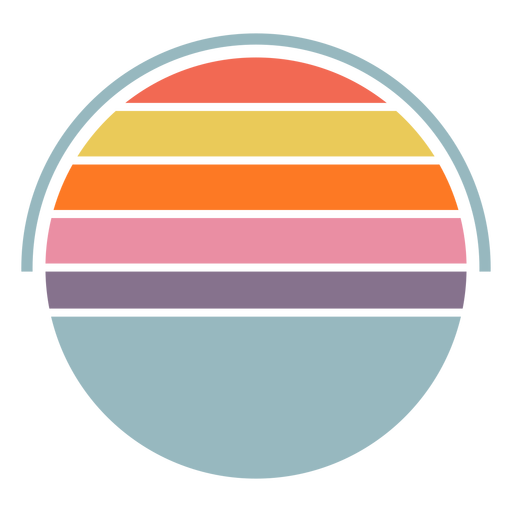 Halbkreis im Retro-Sonnenuntergang PNG-Design