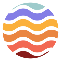 Retro sunset circle wavy lines Transparent PNG