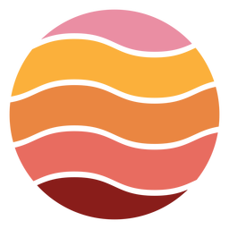 Puesta de sol retro ondulado colorido Diseño PNG Transparent PNG