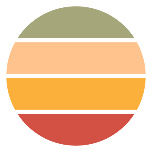 Retro sunset circle lines PNG Design