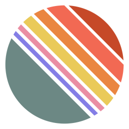 Retro sunset circle shape diagonal Transparent PNG