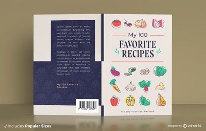 Diseño de portada de libro de recetas favoritas