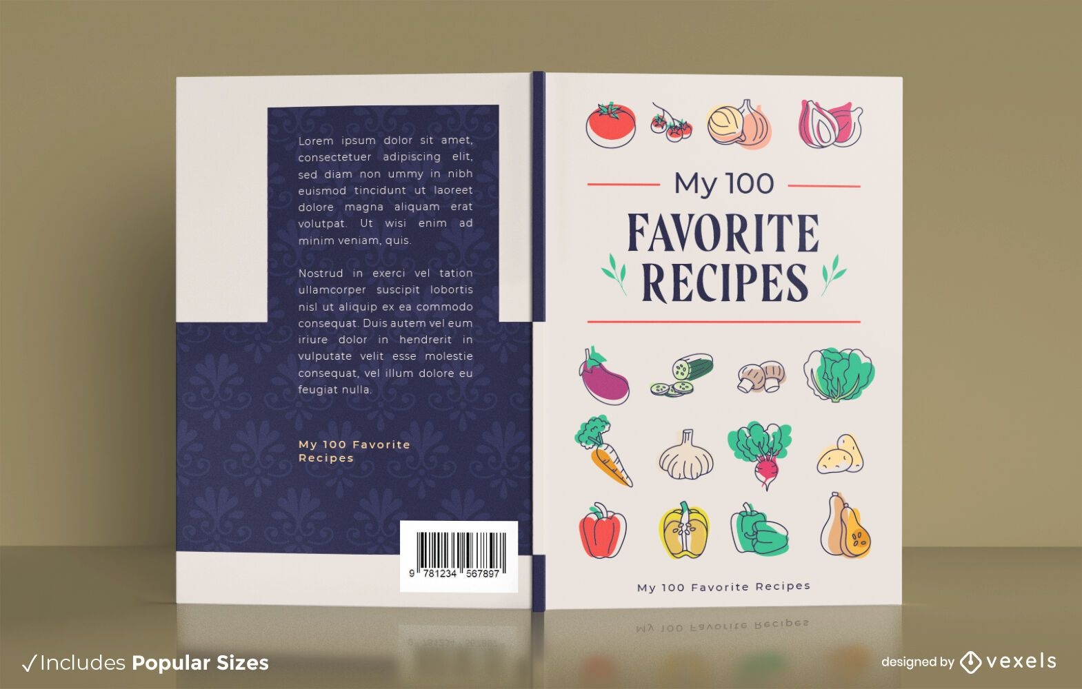 Design de capa de livro de receitas favoritas