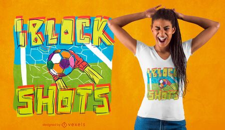 Diseño de camiseta con cita deportiva de fútbol.
