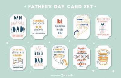 Fathers day funny quotes card set