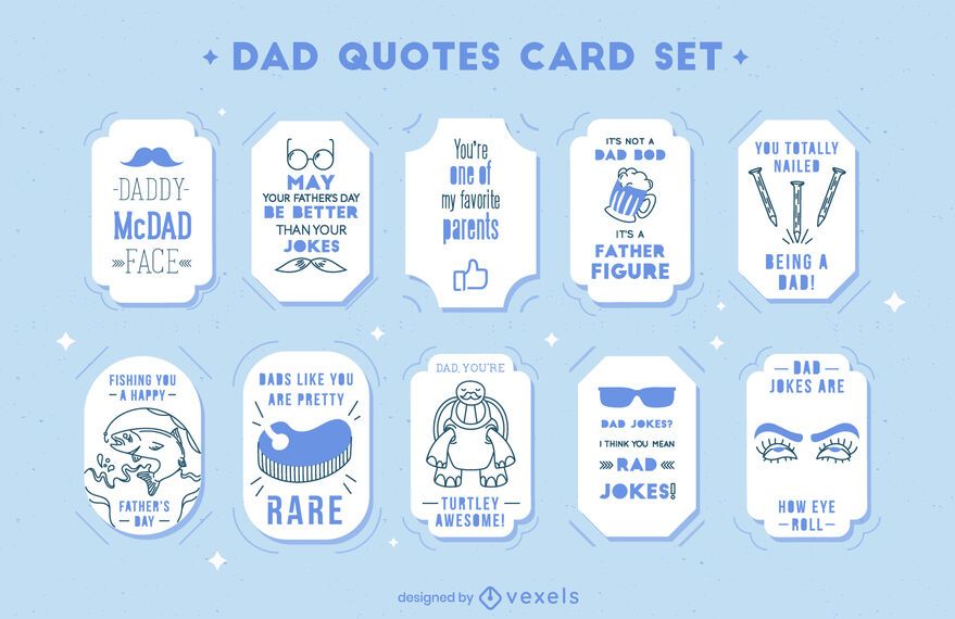 Fathers day funny dad quotes card set Fathers day funny dad quotes card set