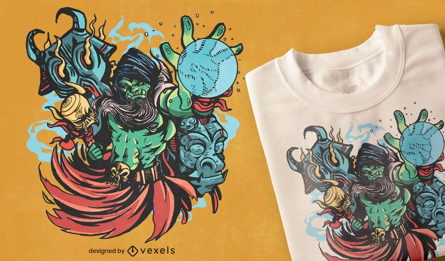 Orc chaman fantasy t-shirt design Orc chaman fantasy t-shirt design