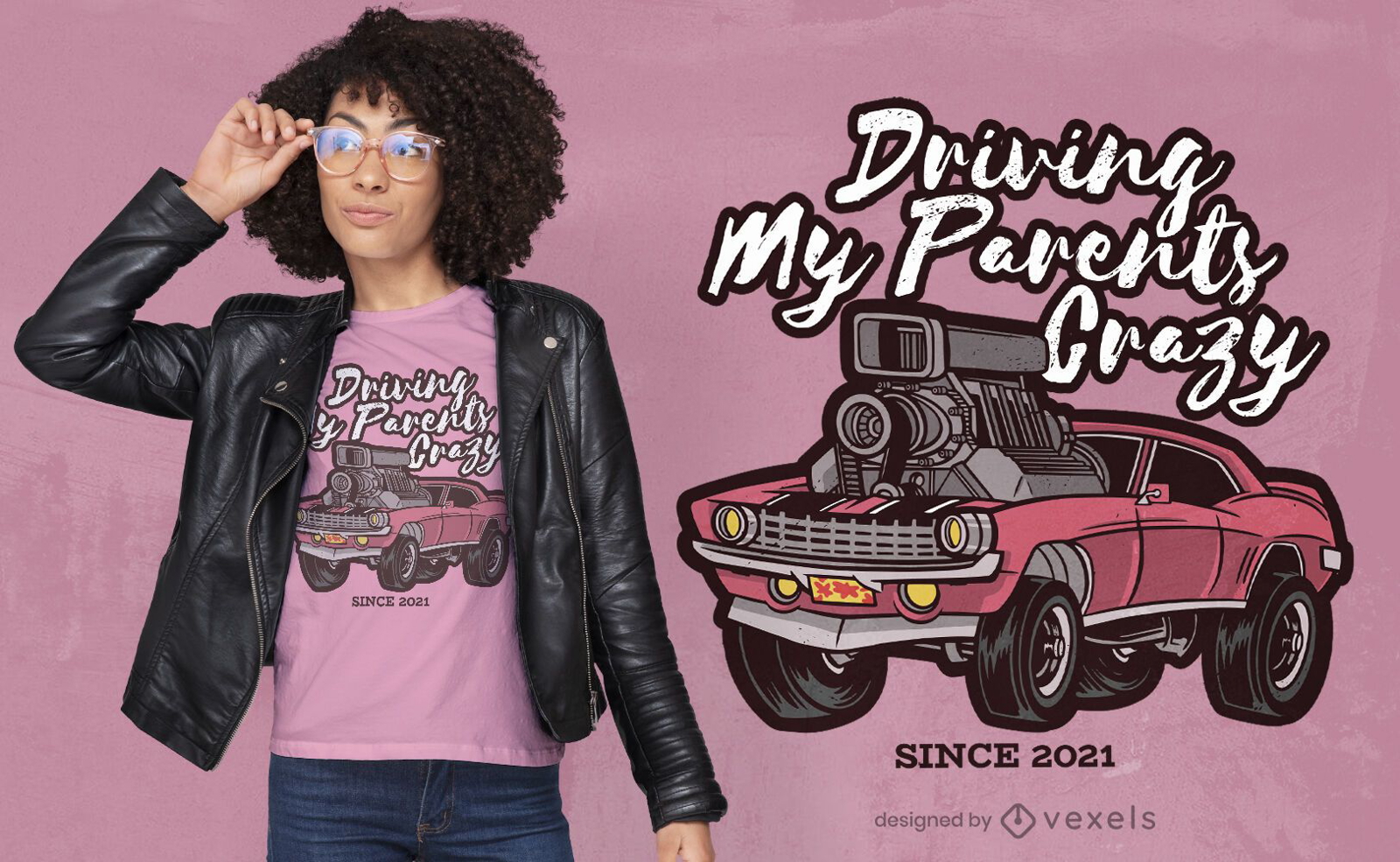 Diseño de camiseta divertida de cita de coche de niña