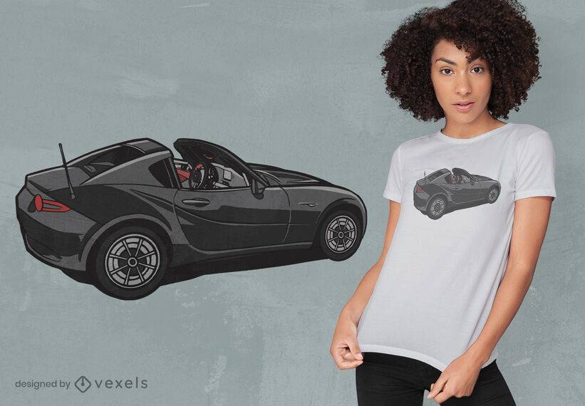 Diseño de camiseta elegante de coche deportivo negro. Diseño de camiseta elegante de coche deportivo negro.