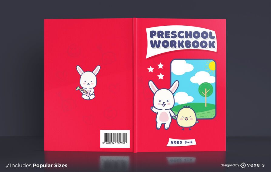 Diseño de portada de libro de trabajo preescolar Diseño de portada de libro de trabajo preescolar