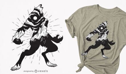 Werewolf landscape t-shirt design Werewolf landscape t-shirt design