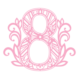 Number eight floral alphabet PNG Design