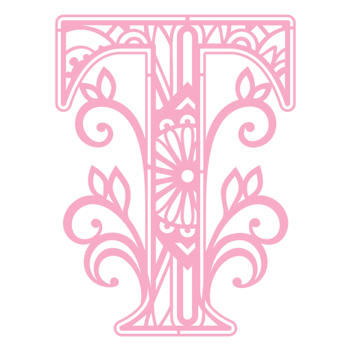 T letter floral alphabet PNG Design