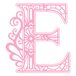 E letter floral alphabet