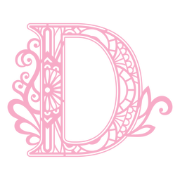 D Letter Floral Alphabet PNG & SVG Design For T-Shirts