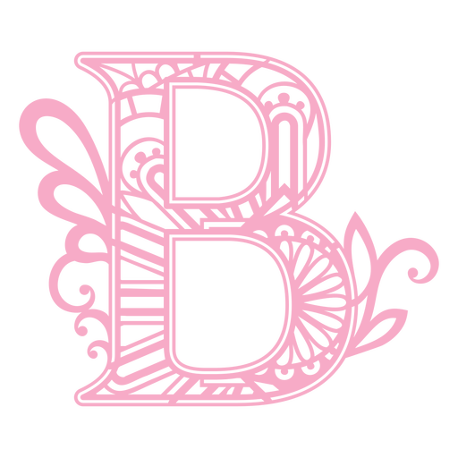 B letter floral alphabet PNG Design