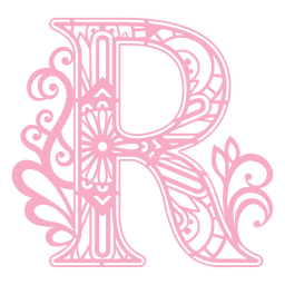R letter floral alphabet