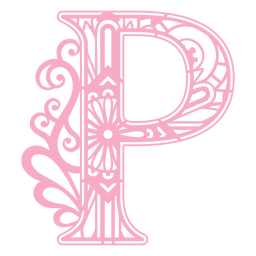 P letter floral alphabet PNG Design