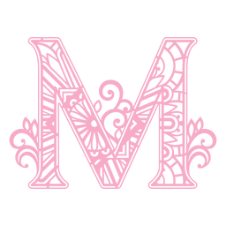 Mandala alphabet letter M PNG Design Transparent PNG