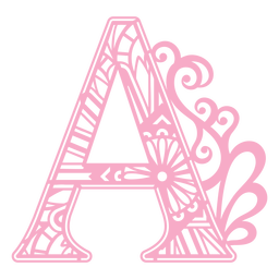 A letter floral alphabet PNG Design