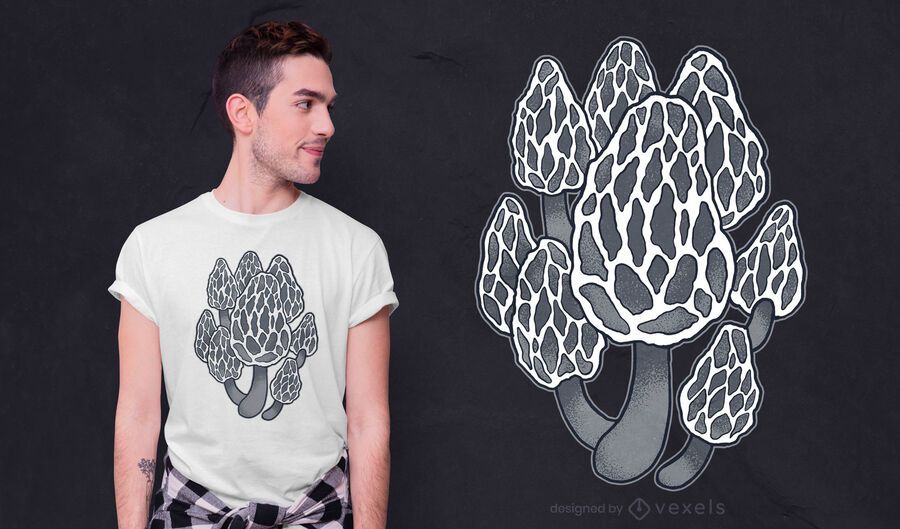 Black morel mushrooms t-shirt design Black morel mushrooms t-shirt design