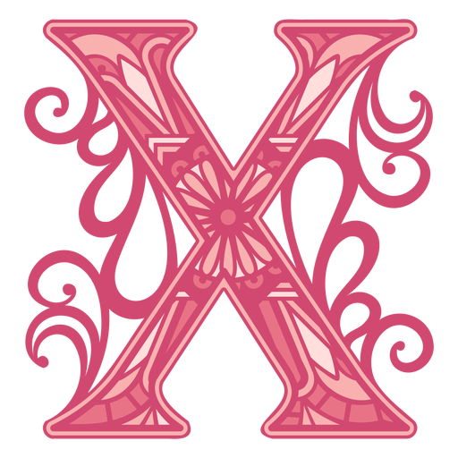 Mandala alphabet letter X PNG Design