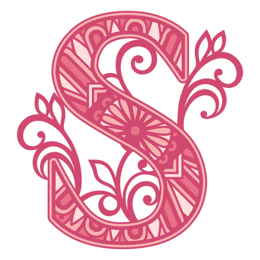 Letter S pink alphabet mandala PNG Design