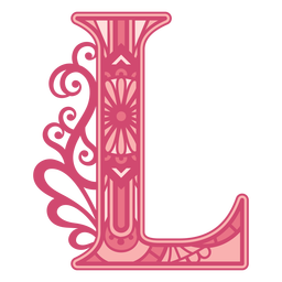 Pink Letter L Mandala Alphabet PNG & SVG Design For T-Shirts