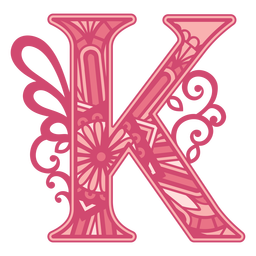 Pink letter K mandala alphabet PNG Design
