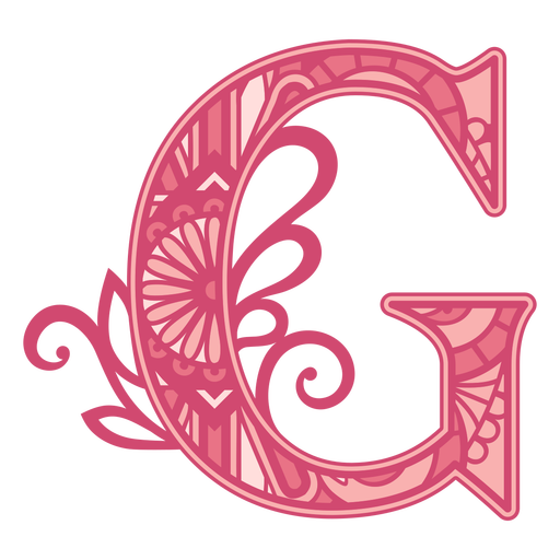 Floral alphabet G letter PNG Design