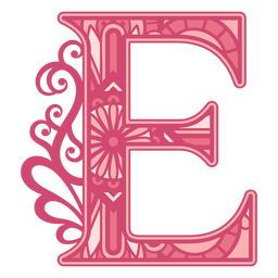 Letra E do alfabeto floral Desenho PNG