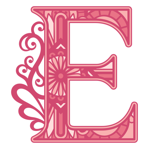 Blumenalphabet E Buchstabe PNG-Design