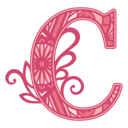 Mandala alphabet letter C PNG Design