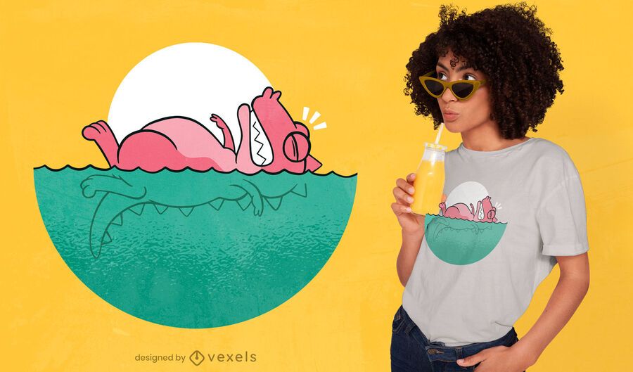 Swimming t-rex t-shirt design Swimming t-rex t-shirt design